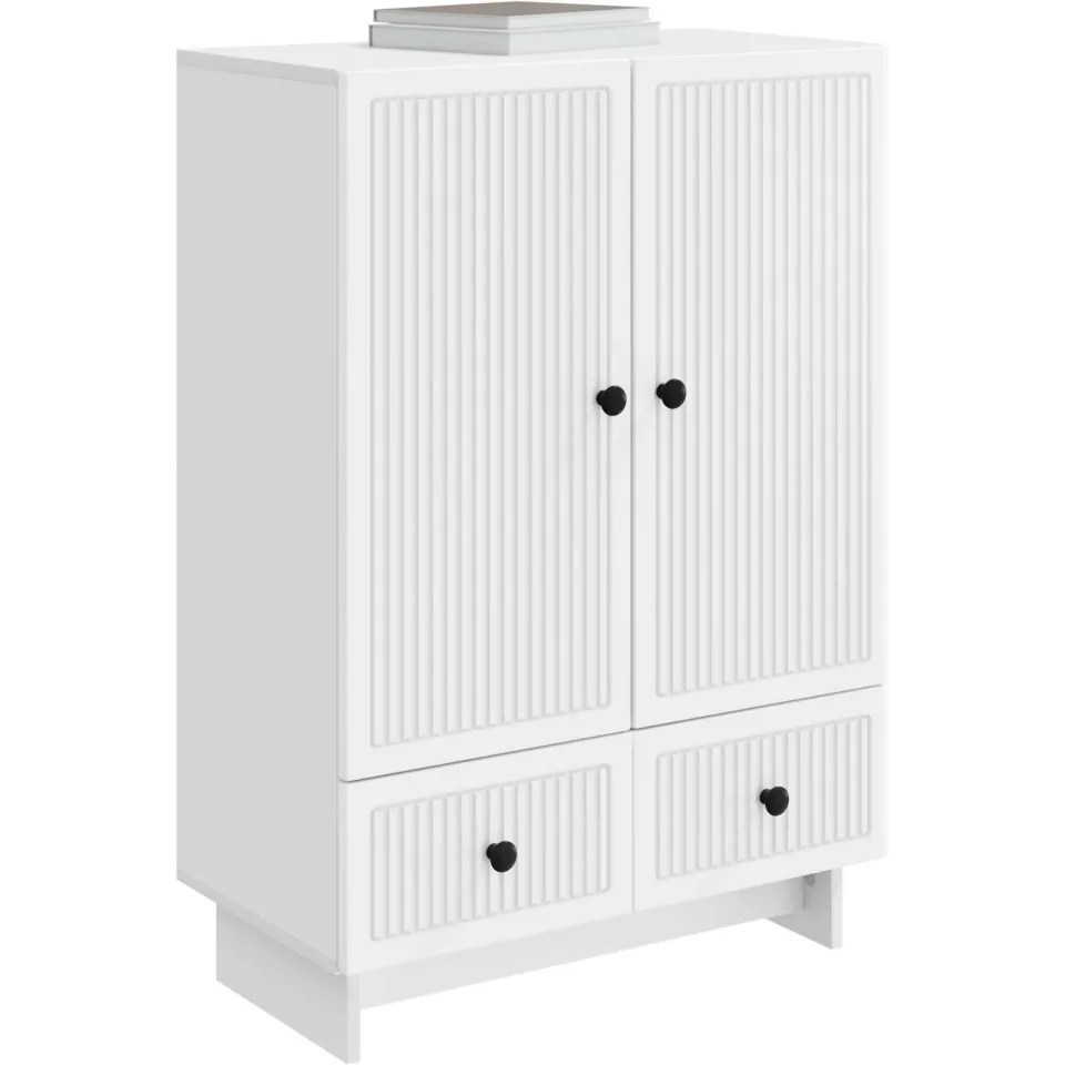 vidaXL Dressoir Wit 66 x 34,5 x 95 cm Geconstrueerd hout