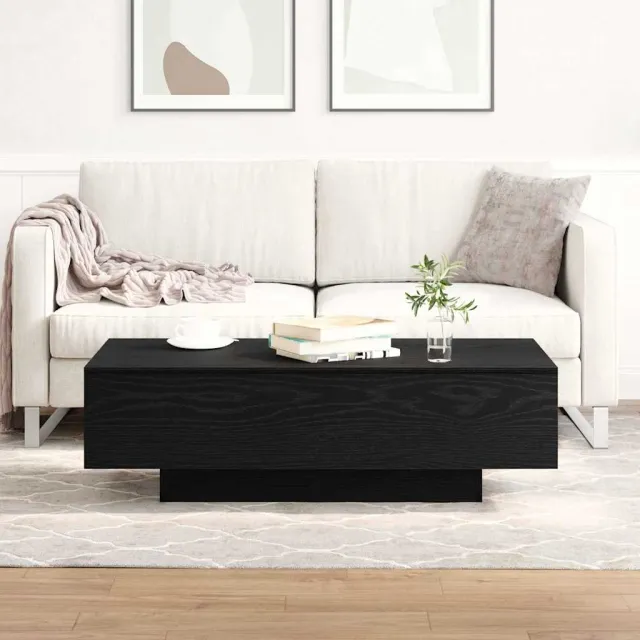 vidaXL Salontafel Zwart Eiken 100 x 49,5 x 31 cm Bewerkt hout, foto 2