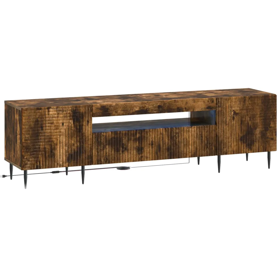 vidaXL LED tv-meubel HAARLEM 153 x 35 x 43 cm Gerookt eiken, foto 3