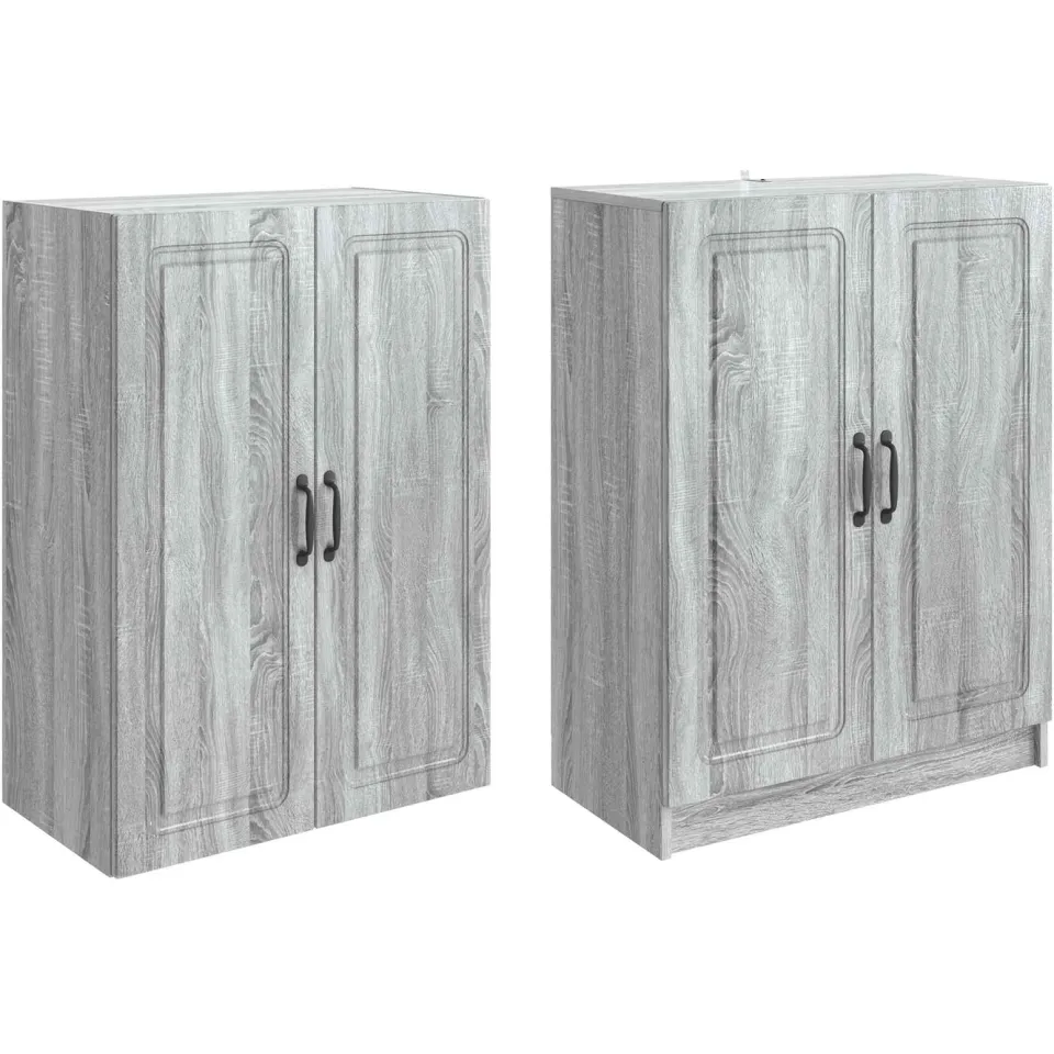 vidaXL Kastenset 2 st Grijs Sonoma 66 x 34,5 x 87 cm Bewerkt hout, foto 4