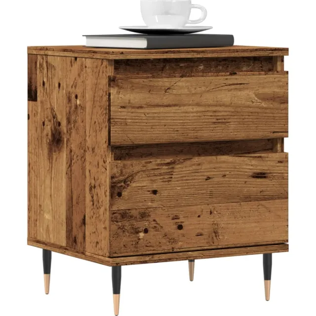 vidaXL Nachtkastjes 2 st 40x35x50 cm bewerkt hout oud houtkleurig Bruin