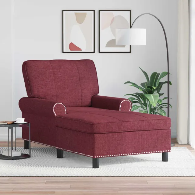 vidaXL Chaise Lounge Wijnrood Stof 91 x 157 x 91 cm, foto 2