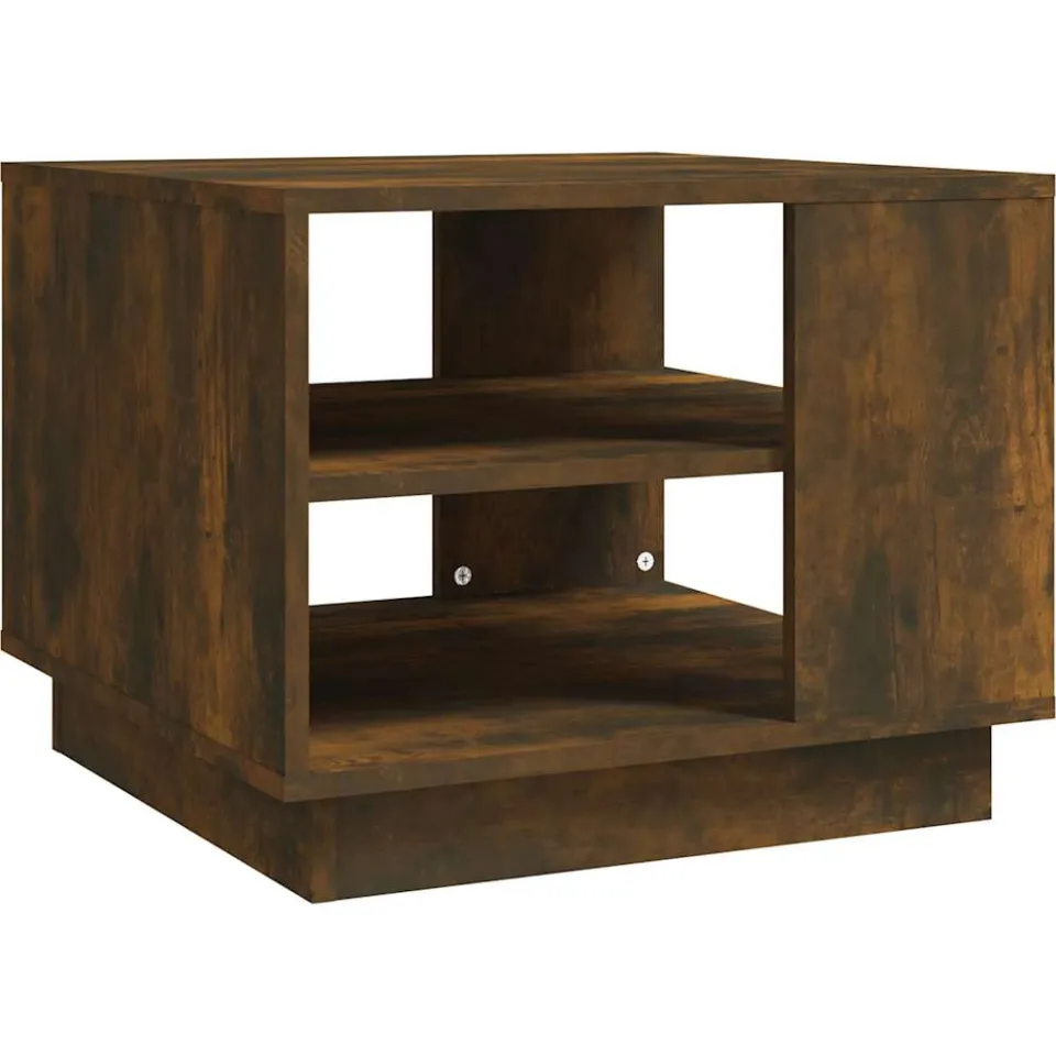 vidaXL Salontafel 55x55x43 cm bewerkt hout gerookt eikenkleurig Bruin