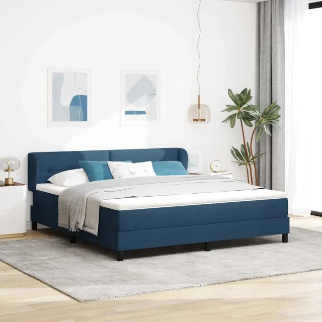vidaXL Boxspringbed met hoofdeinde Blauw 180 x 200 cm Stof