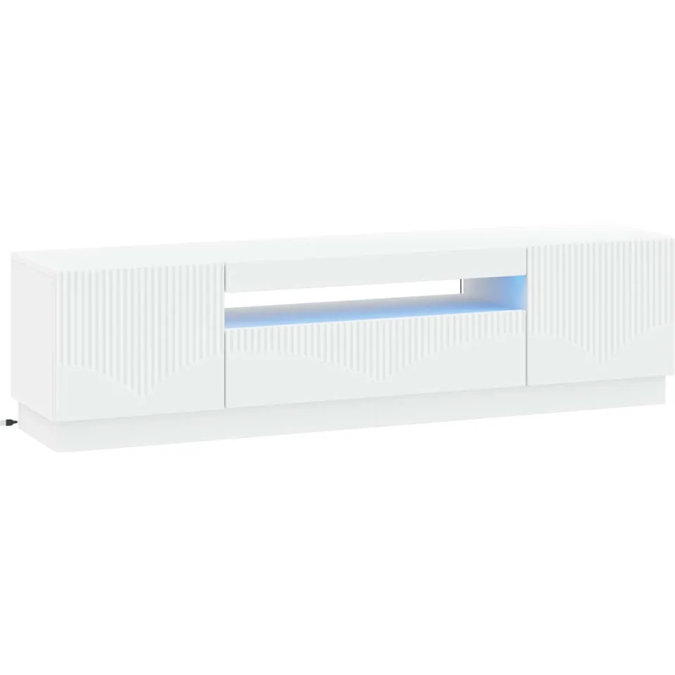 vidaXL LED tv-meubel Wit Bewerkt hout, foto 3