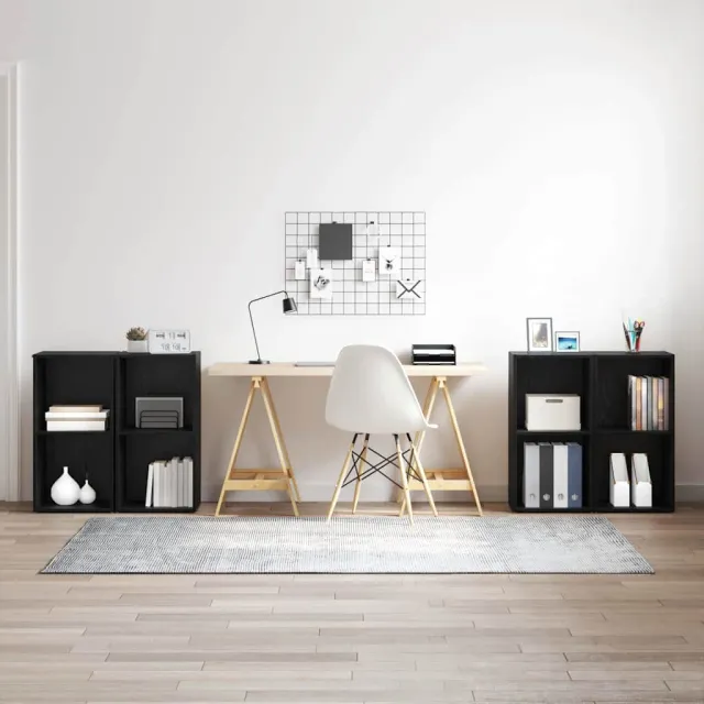 vidaXL Tv-meubelset 4 st 37 x 37 x 72 cm Zwart Eiken, foto 2