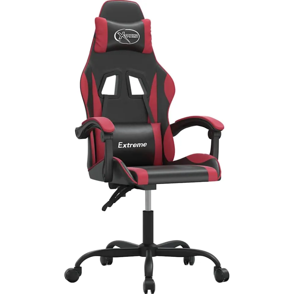 vidaXL Gamestoel kunstleer zwart en wijnrood, foto 3
