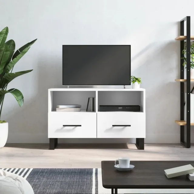 vidaXL Tv-meubel 80x36x50 cm bewerkt hout wit, foto 2