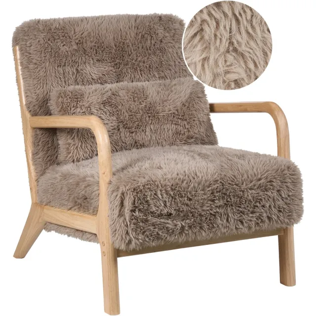 Beliani SKOVDE - Fauteuil - Taupe - Kunstbont Beige