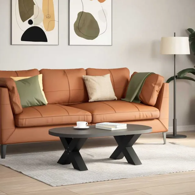 vidaXL Salontafelpoten 2 st X-vormig 60x(30-31) cm staal naturel Bruin