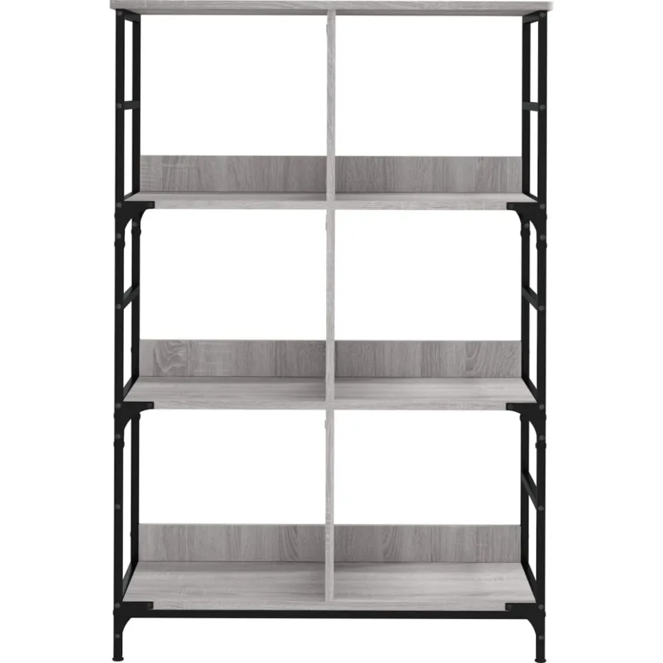 vidaXL Boekenrek 78,5x33x117,5 cm bewerkt hout grijs sonoma eikenkleur