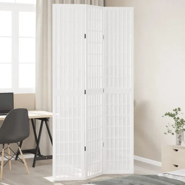 vidaXL Kamerscherm met 3 panelen massief paulowniahout wit, foto 2
