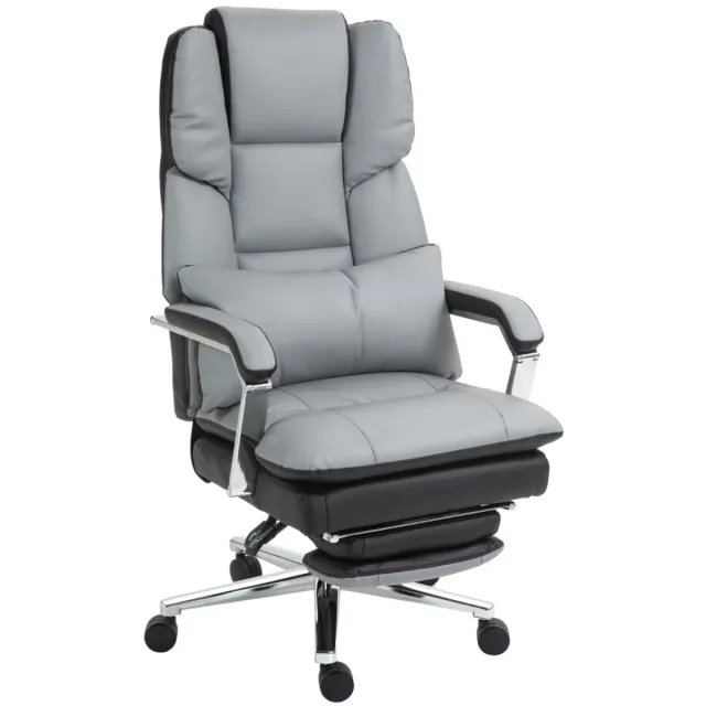 Clruro Bureaustoel - 63x71x123-129 cm - Ergonomisch Verstelbaar - Lichtgrijs/Zwart