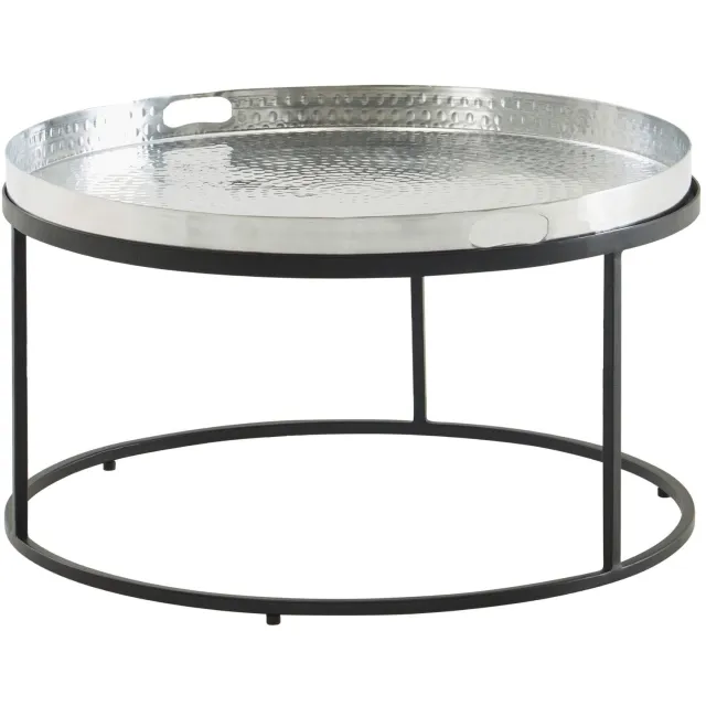 Cosmo Casa Salontafel - Aluminium - IJzeren onderstel - 62 x 62 x 36 cm Bruin