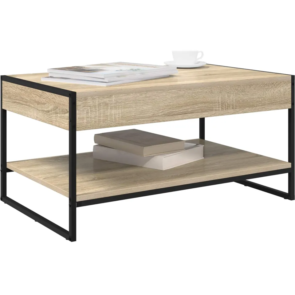 vidaXL Salontafel Sonoma 80 x 50 x 40 cm Bewerkt hout bruin, foto 3