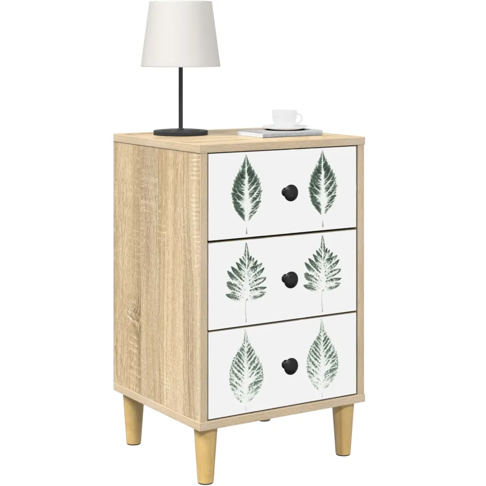 vidaXL Nachtkastje HANAU 2 st Sonoma Eiken 36 x 33 x 60 cm Bruin