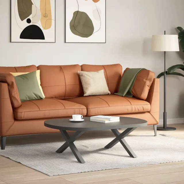 vidaXL Salontafelpoten 2 st X-vormig 70x(30-31) cm staal antraciet Anthraciet