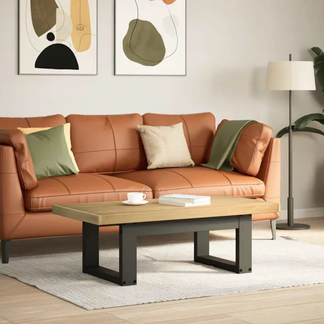 vidaXL Salontafel NOAIN U-vormige poten 120x60x40 cm massief hout bruin, foto 2