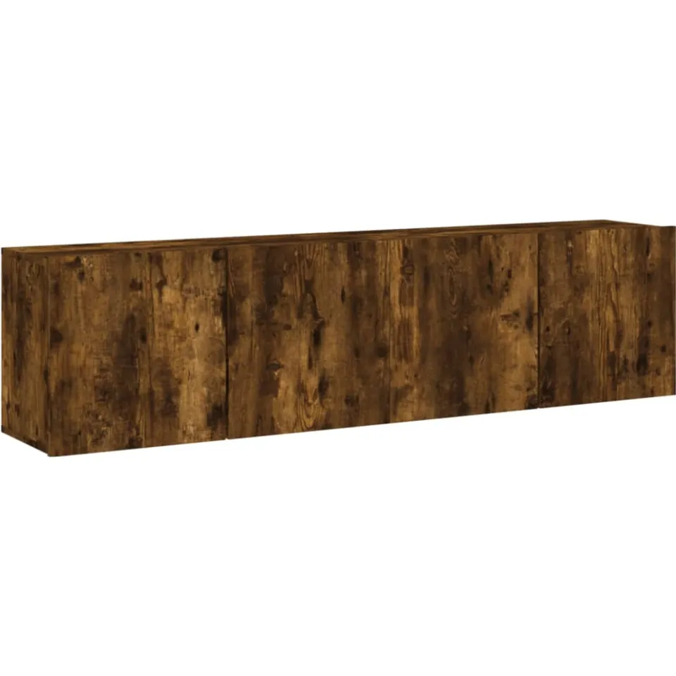 vidaXL Tv-meubels 2 st wandgemonteerd 80x30x41 cm gerookt eikenkleurig Bruin
