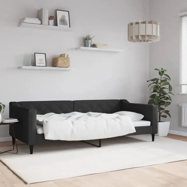 vidaXL Slaapbank 90x200 cm stof zwart