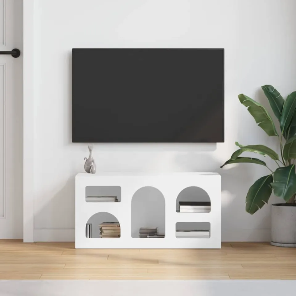 vidaXL TV-kast ELST 80 x 35 x 40 cm Wit Bewerkt hout, foto 3