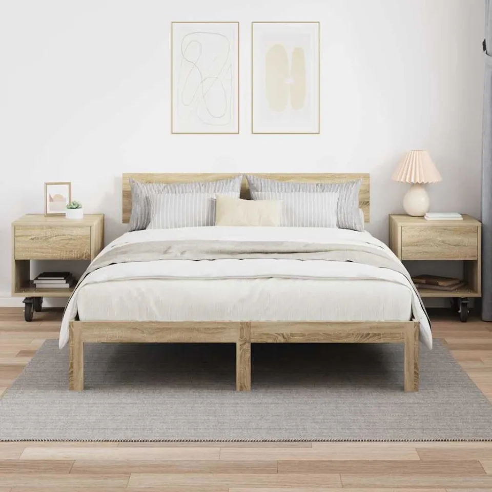 vidaXL Nachtkastje 2 st Sonoma Eiken 40,5 x 40 x 48 cm Bewerkt hout, foto 4