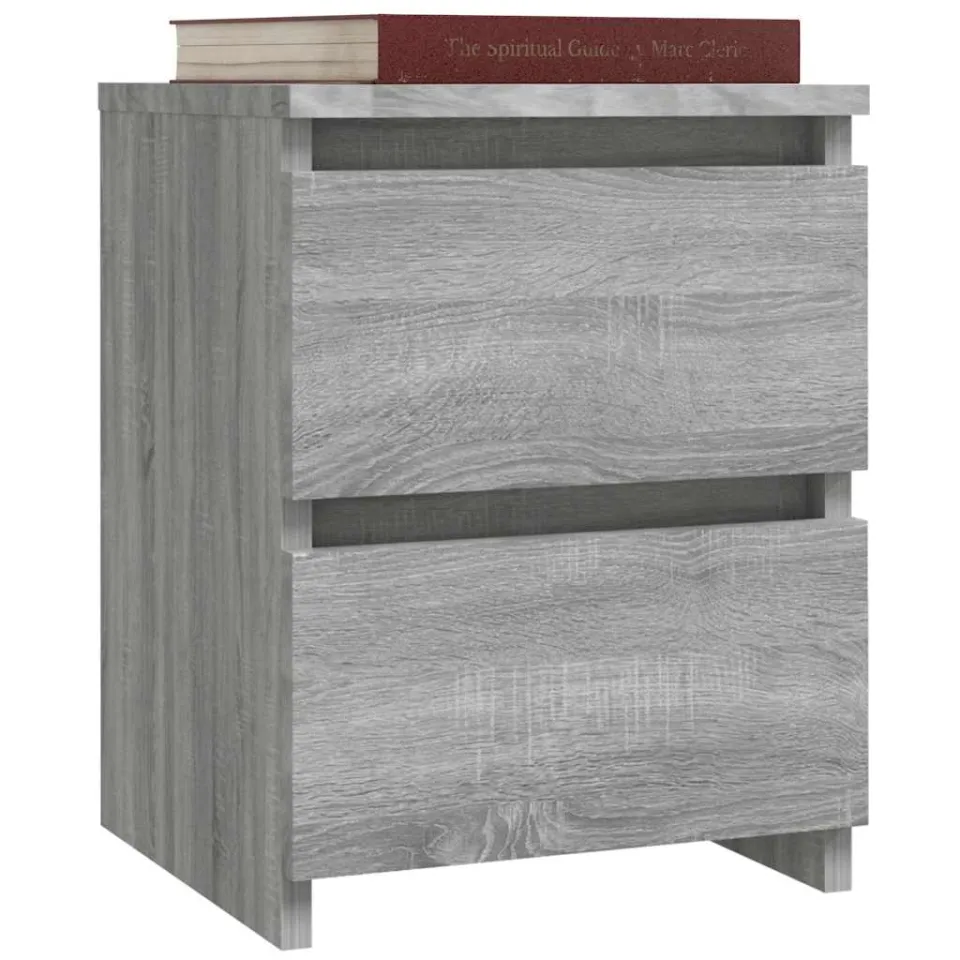 vidaXL Nachtkastjes 2 stuks Grijs Sonoma 30x30x40 cm Engineered Wood