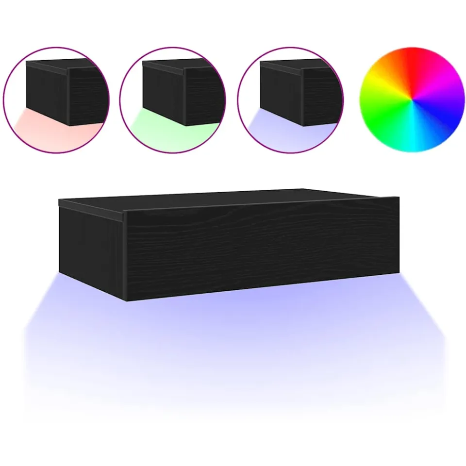 vidaXL Tv-meubel met LED-verlichting 60x35x15,5 cm zwart eikenkleurig, foto 4