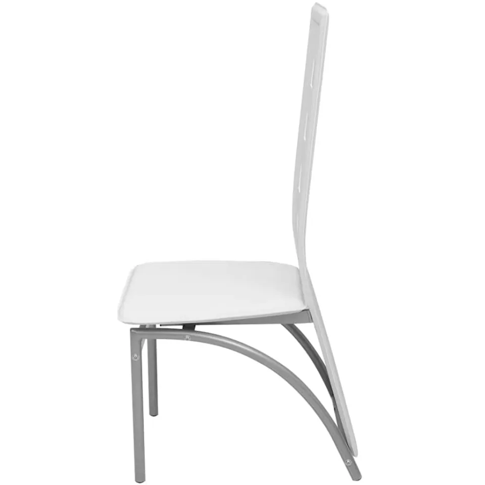 vidaXL Eetkamerstoelen 6 st kunstleer wit, foto 3