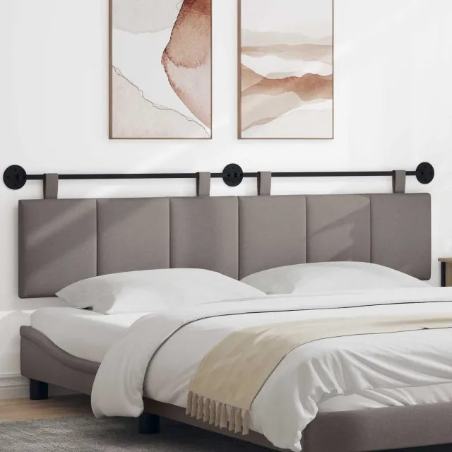 vidaXL Hangend hoofdbord Taupe Fluweel