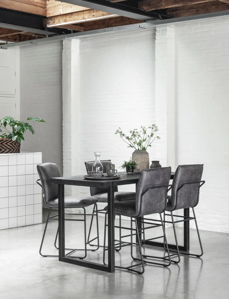 DTP Home Bartafel 'Beam' Teakhout, 150 x 80cm, kleur Zwart, foto 4