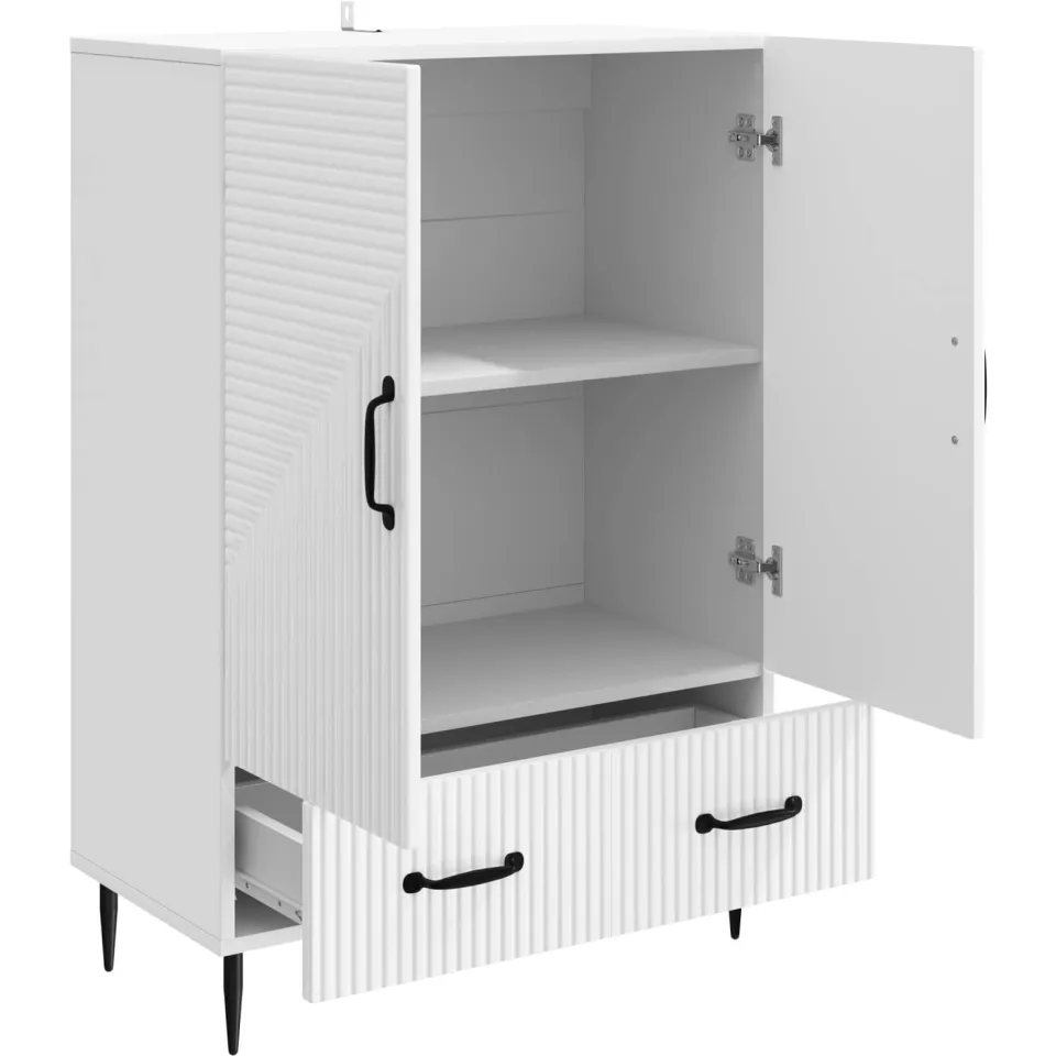 vidaXL Dressoir met lade Hoogglans Wit 66 x 34,5 x 95 cm Bewerkt hout, foto 4