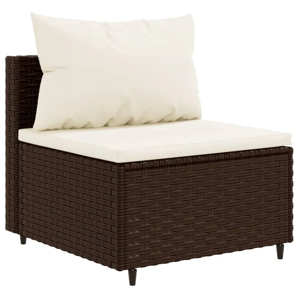 vidaXL 9-delige Loungeset met kussens poly rattan bruin, foto 4
