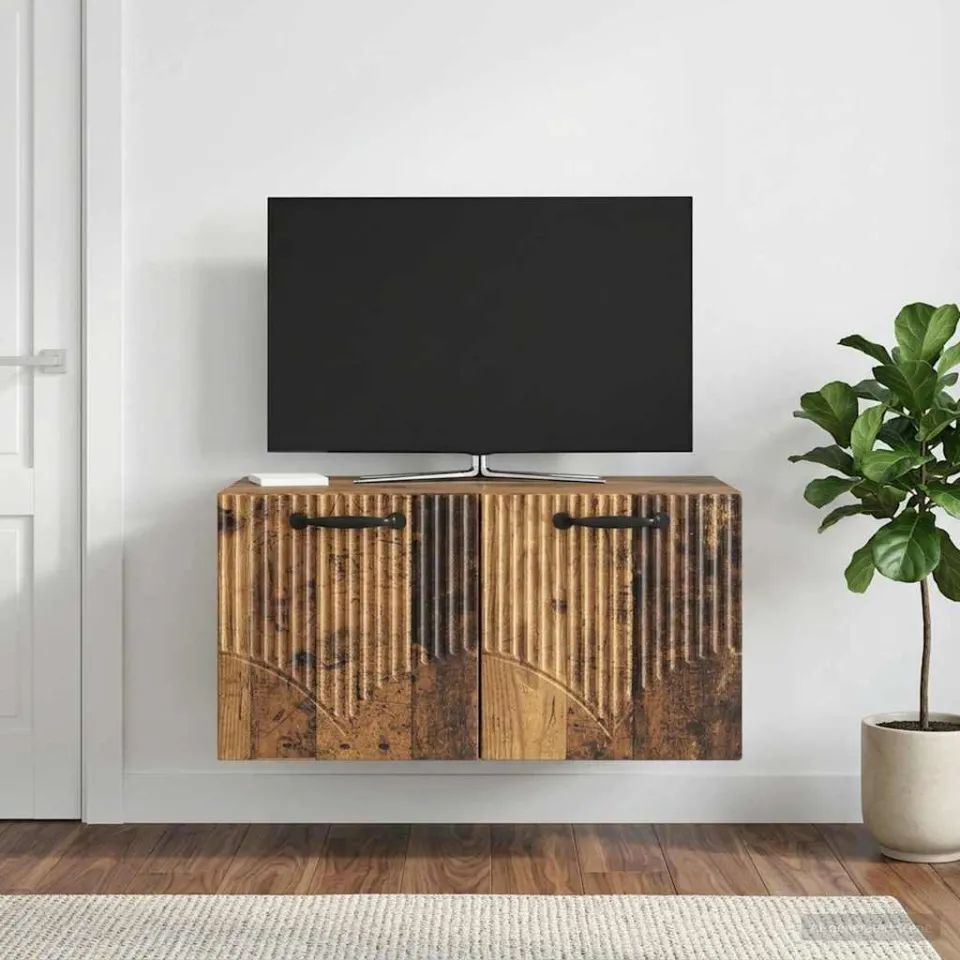 vidaXL Wandbeugel TV-kast Oud hout 59,5 x 41 x 30 cm Bewerkt hout bruin, foto 4