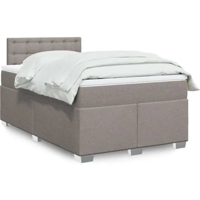vidaXL Boxspring met matras stof taupe 120x200 cm