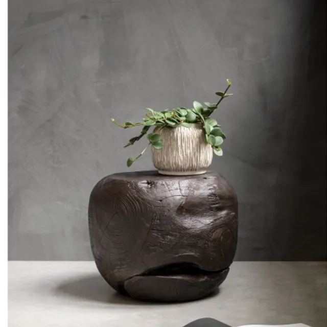 Must Living Ball salontafel rond teakhout bruin - ±30 × Ø40 cm