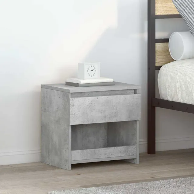 vidaXL Nachtkastjes 2 st 40x30x39 cm bewerkt hout betongrijs grijs, foto 2