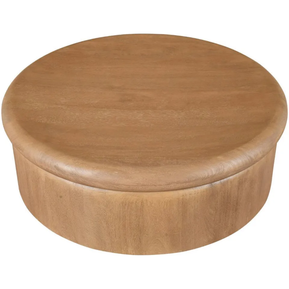 Giga Meubel Salontafel Rota - Rond Naturel Mangohout - 90x90x31cm, foto 5
