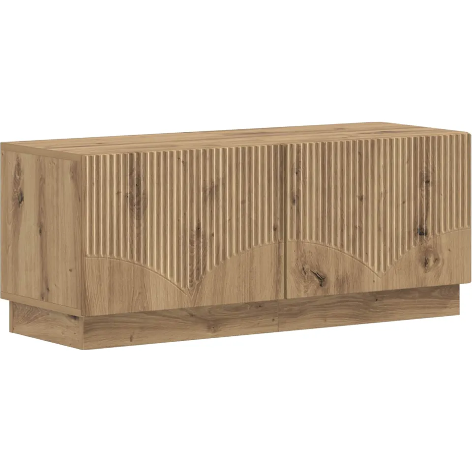 vidaXL LED tv-meubel HOORN 3 st Artisanaal eiken Bewerkt hout, foto 4