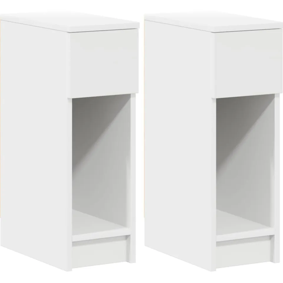 vidaXL Nachtkastjes 2 st met lade 20x36x60 cm wit, foto 3
