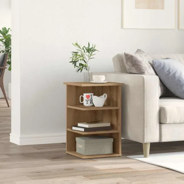vidaXL Dressoir 35x35x55 cm bewerkt hout artisanaal eikenkleur