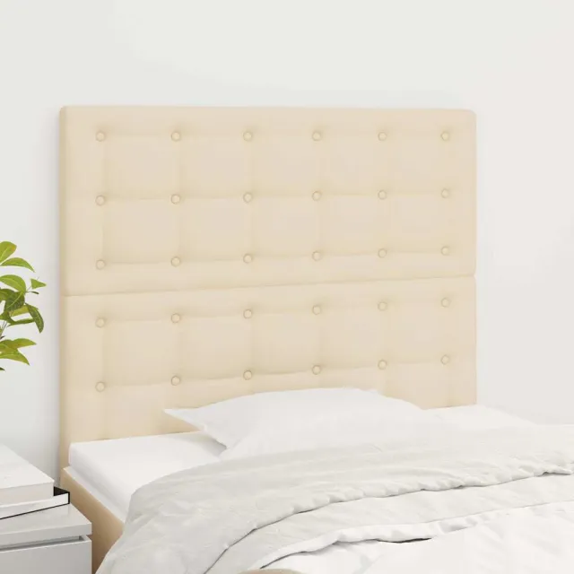 vidaXL Hoofdbord crème 100x5x118/128 cm stof