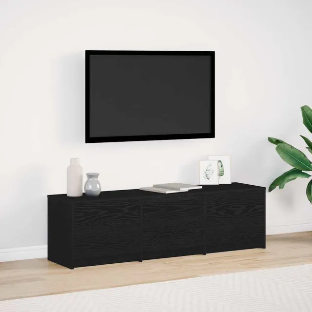 vidaXL TV-kast met LED 140 x 34 x 40 cm Zwart eiken Geconstrueerd hout, foto 2
