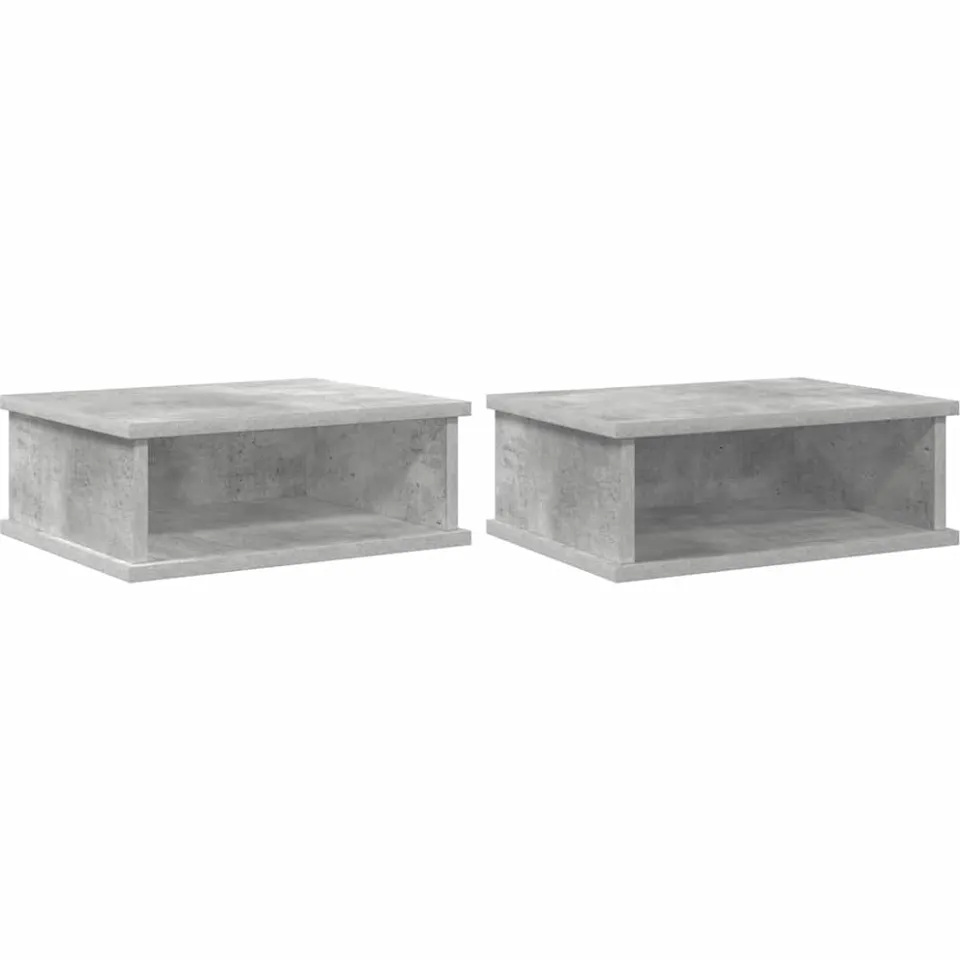 vidaXL Nachtkastje 2 st Beton Grijs 40 x 31 x 15 cm Bewerkt hout