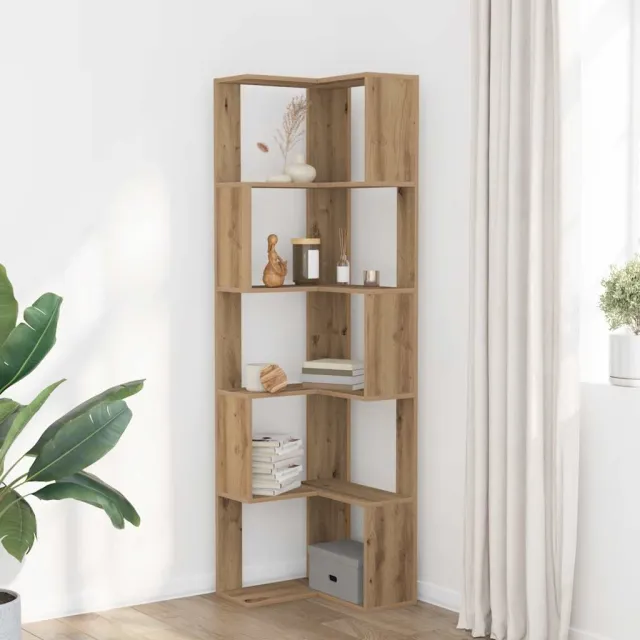 vidaXL Boekenkast 5-laags hoek 50x50x179 cm hout artisanaal eikenkleur, foto 2