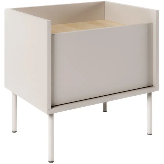 Selsey Tovi - Nachtkastje met 1 deur, 50 cm, Cashmeregrijs / Eikenhoutlook Kasjmier grijs