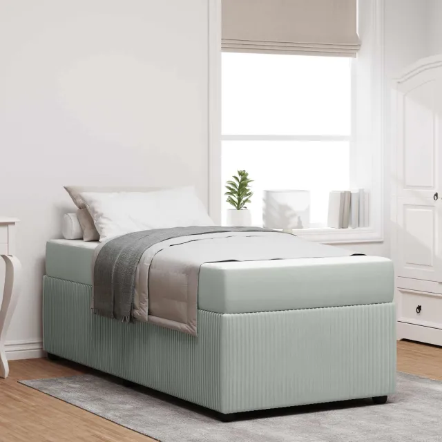 vidaXL Bedframe Lichtgrijs 100 x 200 cm Stof