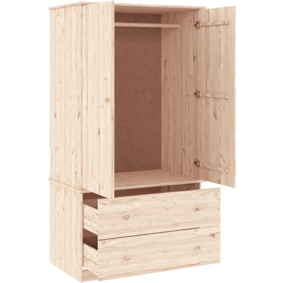 vidaXL Kledingkast ALTA 90x55x170 cm massief grenenhout Bruin
