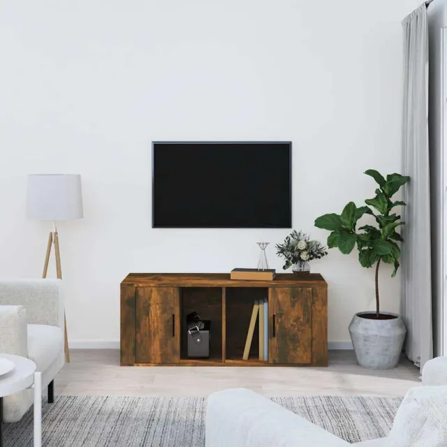 vidaXL Tv-meubel 100x35x40 cm bewerkt hout gerookt eikenkleurig, foto 2