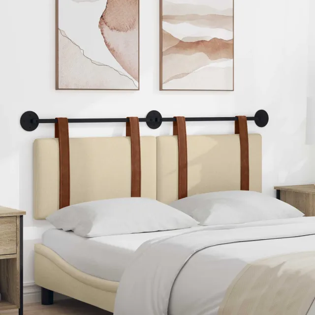 vidaXL Hangend Hoofdeinde Effen Crème 130 x 55 x 5 cm Antiek PU